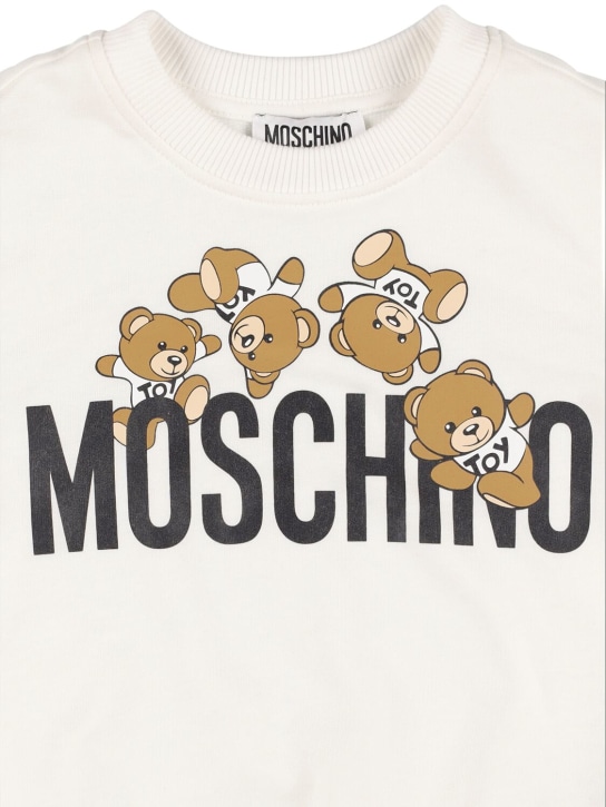 Moschino: 코튼 크루넥 스웨트셔츠 - 화이트 - kids-boys_1 | Luisa Via Roma