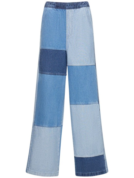 adidas Originals: Ksenia patchwork jeans - Light Blue - women_0 | Luisa Via Roma