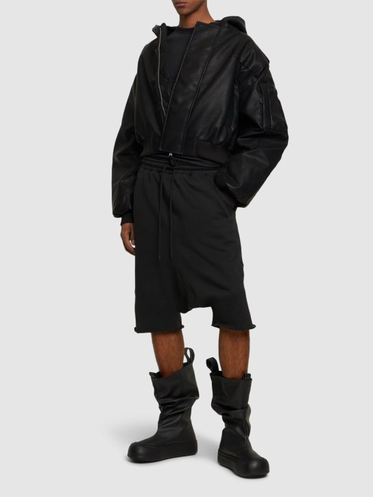 Entire Studios: Moto hooded bomber jacket - Black - men_1 | Luisa Via Roma