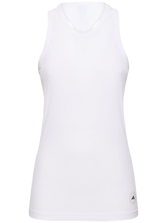 adidas By Stella McCartney: Ribbed tank top - White - women_0 | Luisa Via Roma