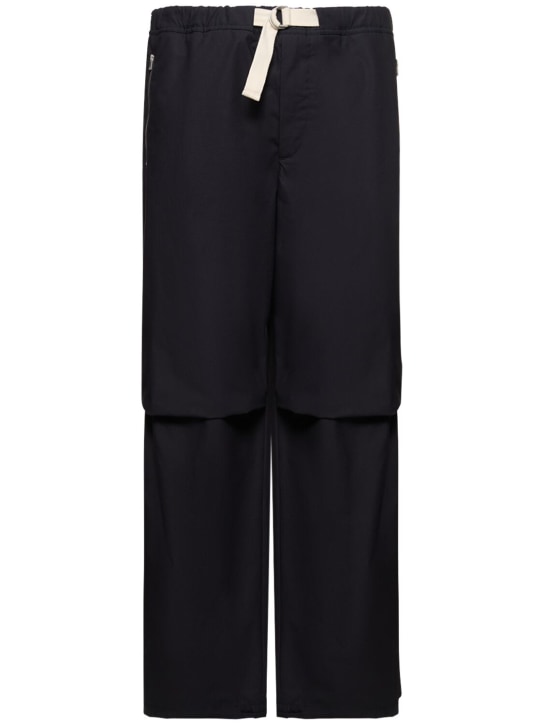 Jil Sander: Relaxed fit cotton pants - Midnight - men_0 | Luisa Via Roma