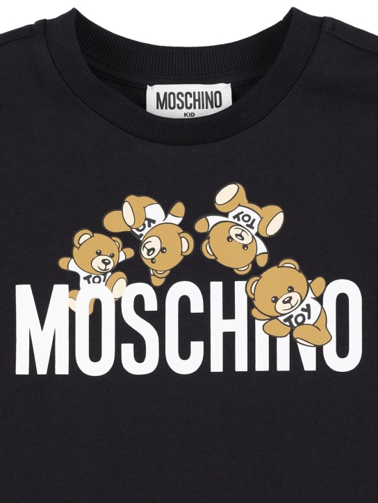 Moschino: Camiseta de algodón jersey - Negro - kids-boys_1 | Luisa Via Roma