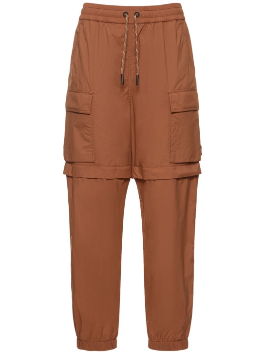 Moncler Grenoble: Adjustable nylon pants - Light Brown - women_0 | Luisa Via Roma