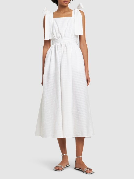 MSGM: Vestido de algodón stretch - Blanco - women_1 | Luisa Via Roma