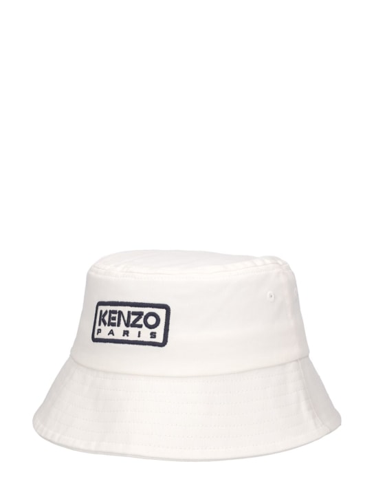 Kenzo Kids: Cotton twill bucket hat - White - kids-boys_1 | Luisa Via Roma