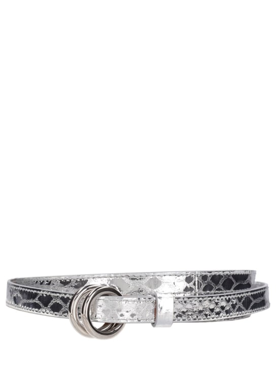 Michael Kors Collection: Jeanne embossed leather belt - Silver - women_0 | Luisa Via Roma