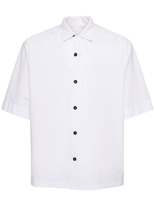 Jil Sander: 棉质短袖衬衫 - 白色 - men_0 | Luisa Via Roma