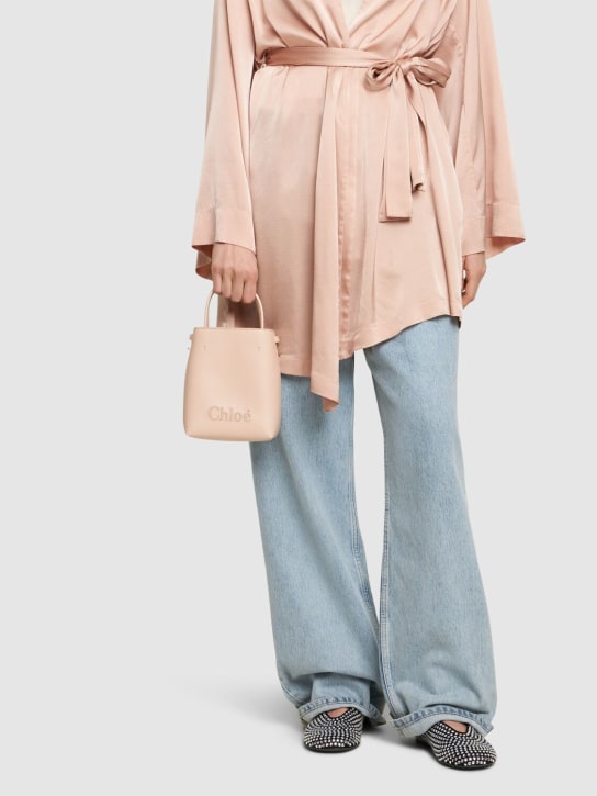 Chloé: Chloé sense leather top handle bag - Cement Pink - women_1 | Luisa Via Roma