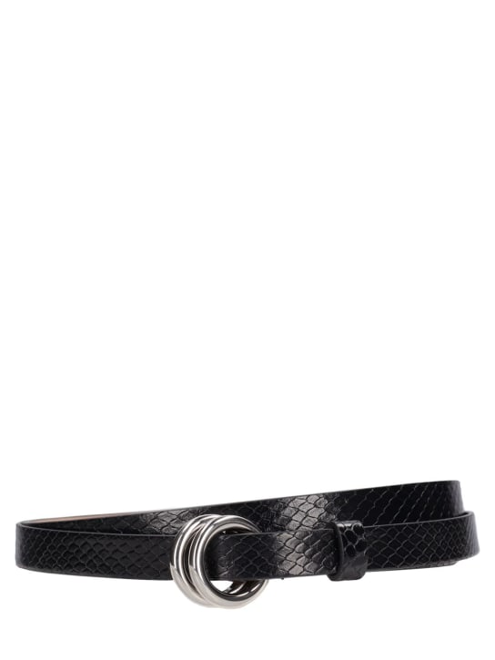 Michael Kors Collection: Jeanne leather belt - Black - women_0 | Luisa Via Roma