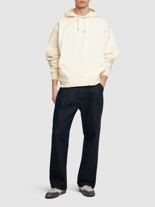 Jacquemus: Le Hoodie Typo cotton sweatshirt - Light Beige - men_1 | Luisa Via Roma