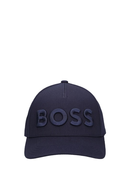 Boss: Gorra de algodón - Azul Oscuro - men_0 | Luisa Via Roma