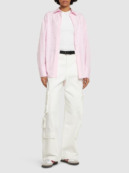 MSGM: Cotton poplin shirt - Pink - women_1 | Luisa Via Roma
