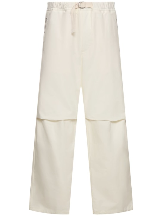 Jil Sander: 休闲版型棉质裤子 - 乳白色 - men_0 | Luisa Via Roma
