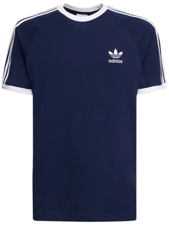 adidas Originals: T-shirt en coton à 3 bandes - Nindig - men_0 | Luisa Via Roma