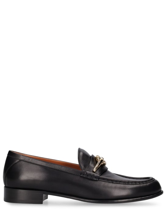 Valentino Garavani: 25mm V logo Gate leather loafers - Black - women_0 | Luisa Via Roma