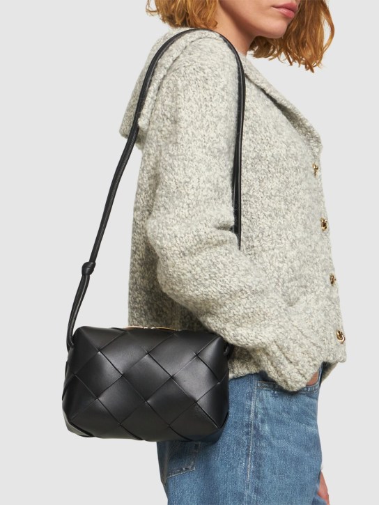 Bottega Veneta: Leather shoulder bag - Black - women_1 | Luisa Via Roma