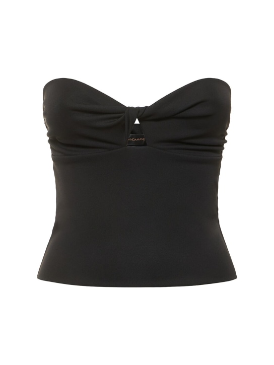 The Andamane: Top Lucille in jersey stretch - Nero - women_0 | Luisa Via Roma