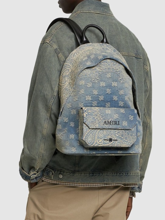 Amiri: Bandana jacquard cotton backpack - Blue - men_1 | Luisa Via Roma