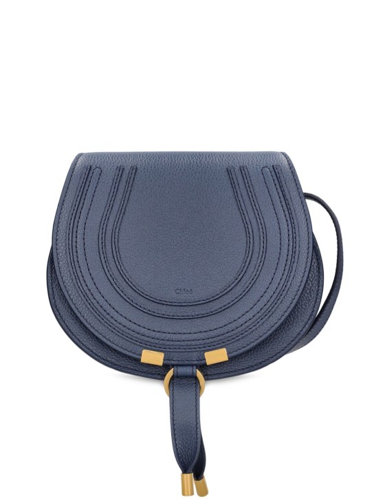 Chloé: Mini Marcie leather shoulder bag - Navy - women_0 | Luisa Via Roma
