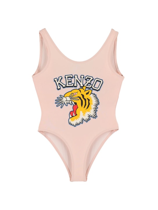 Kenzo Kids: Printed one piece swimsuit - Pink - kids-girls_0 | Luisa Via Roma