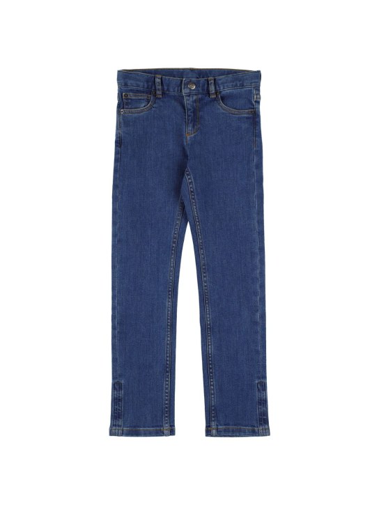 Bonpoint: Jeans in denim di cotone stretch - Blu - kids-girls_0 | Luisa Via Roma