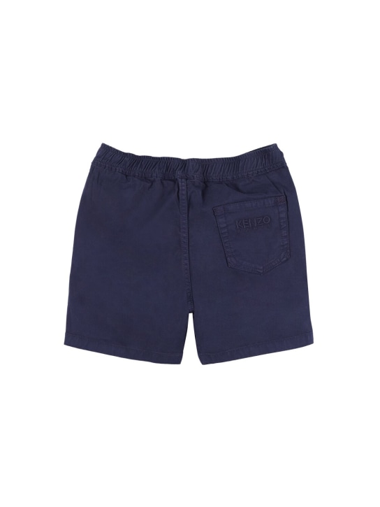 Kenzo Kids: Shorts in twill di misto cotone - Navy - kids-boys_1 | Luisa Via Roma