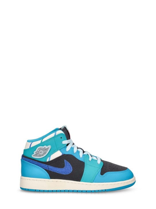 Nike: Sneakers Air Jordan 1 Mid - Anthracite/Glacier Blue - kids-boys_0 | Luisa Via Roma