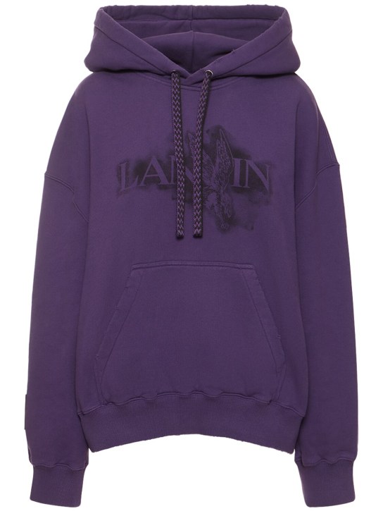 Lanvin: Sweatshirt hoodie - Purple Reign - women_0 | Luisa Via Roma