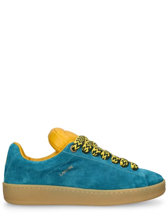 Lanvin: Sneakers en daim Curb Lite In Full - Bleu - men_0 | Luisa Via Roma