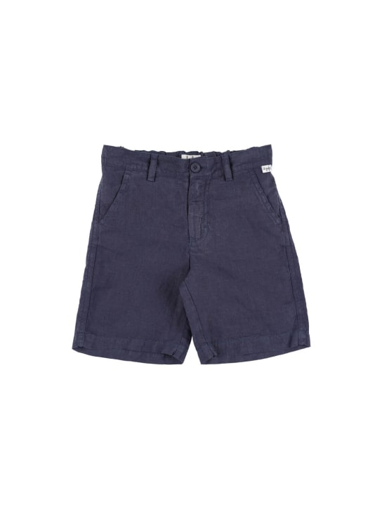 Il Gufo: Shorts de lino - Azul Marino - kids-boys_0 | Luisa Via Roma