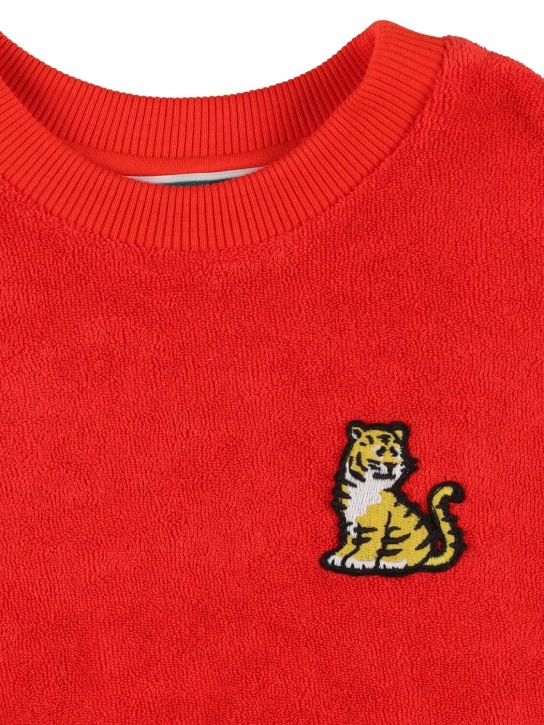 Kenzo Kids: Cotton blend terry crewneck sweatshirt - Red - kids-girls_1 | Luisa Via Roma