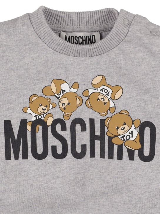 Moschino: 棉质圆领卫衣 - 灰色 - kids-boys_1 | Luisa Via Roma