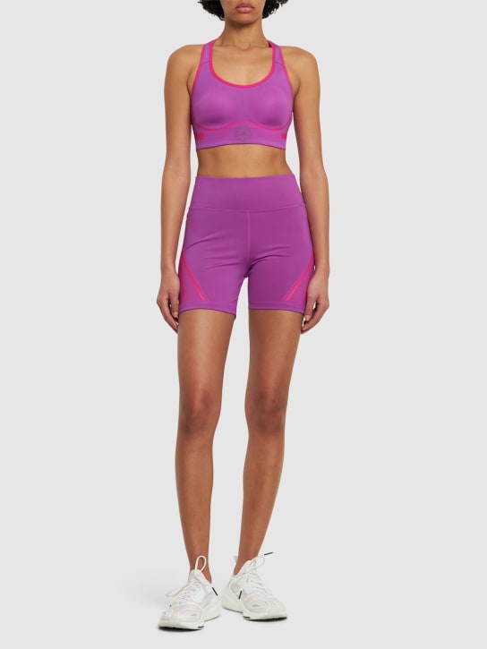adidas By Stella McCartney: Running biker shorts - Purple - women_1 | Luisa Via Roma
