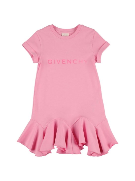 Givenchy: Cotton interlock dress - Pink - kids-girls_0 | Luisa Via Roma