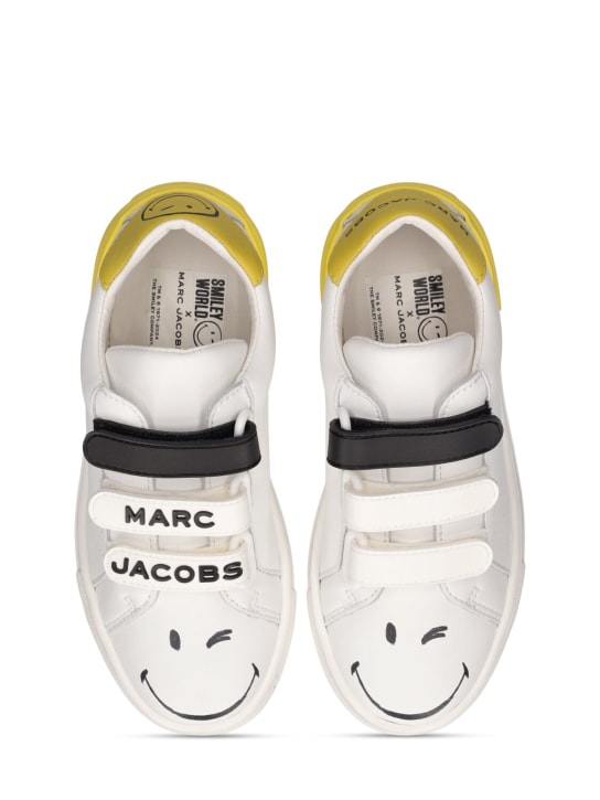 Marc Jacobs: SmileyWorld leather sneakers - White - kids-girls_1 | Luisa Via Roma