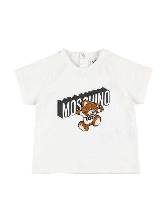 Moschino: 코튼 저지 티셔츠 - 화이트 - kids-boys_0 | Luisa Via Roma