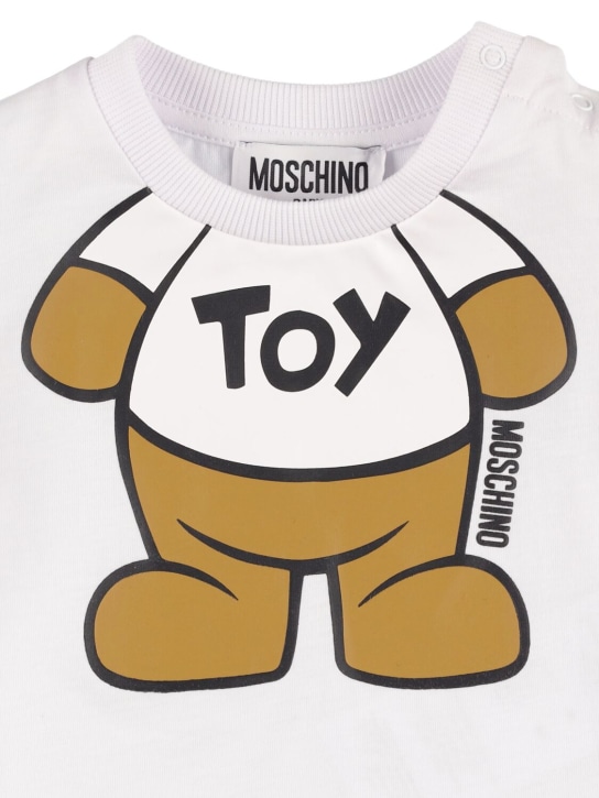 Moschino: 코튼 저지 티셔츠 - 화이트 - kids-boys_1 | Luisa Via Roma