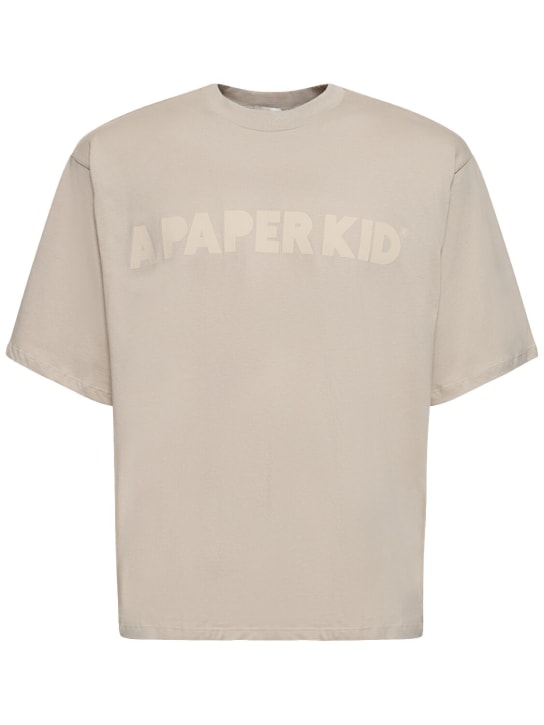 A Paper Kid: Camiseta de algodón - Gris - women_0 | Luisa Via Roma