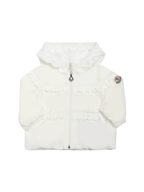 Moncler: Hiti nylon rainwear jacket - Off White - kids-girls_0 | Luisa Via Roma