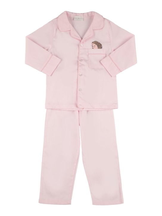 Story Loris: Cotton poplin long-sleeved pajama set - Pink - kids-boys_0 | Luisa Via Roma