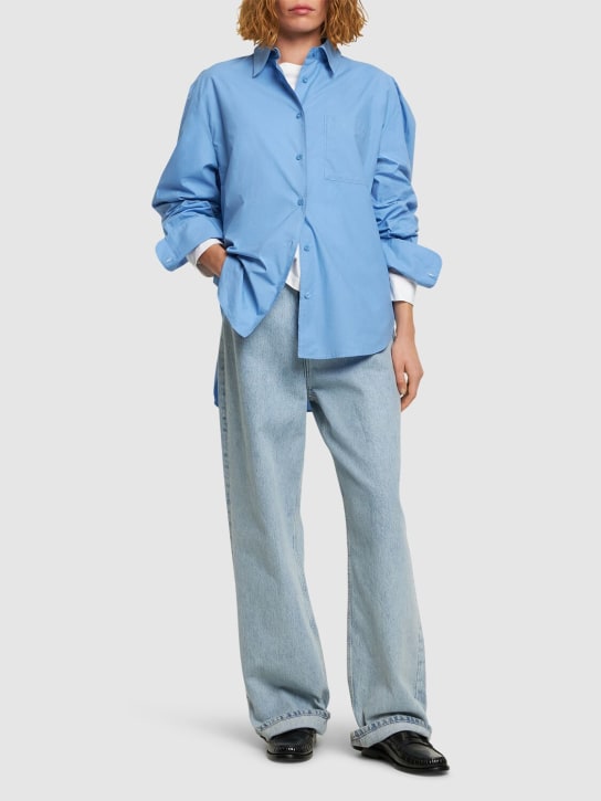 The Frankie Shop: Lui organic cotton poplin shirt - Light Blue - women_1 | Luisa Via Roma