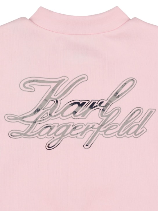 Karl Lagerfeld: 저지 재킷, 티셔츠 & 스웻팬츠 - 핑크/화이트 - kids-girls_1 | Luisa Via Roma