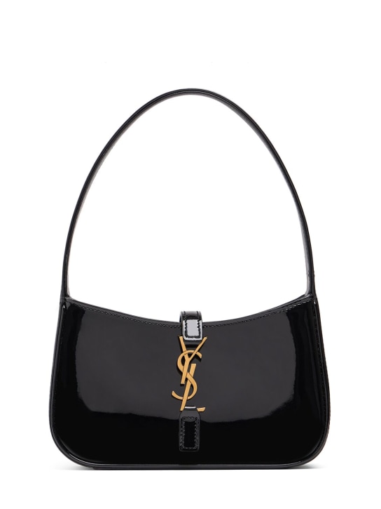 Saint Laurent: Le 5 à 7 mini patent leather hobo bag - women_0 | Luisa Via Roma