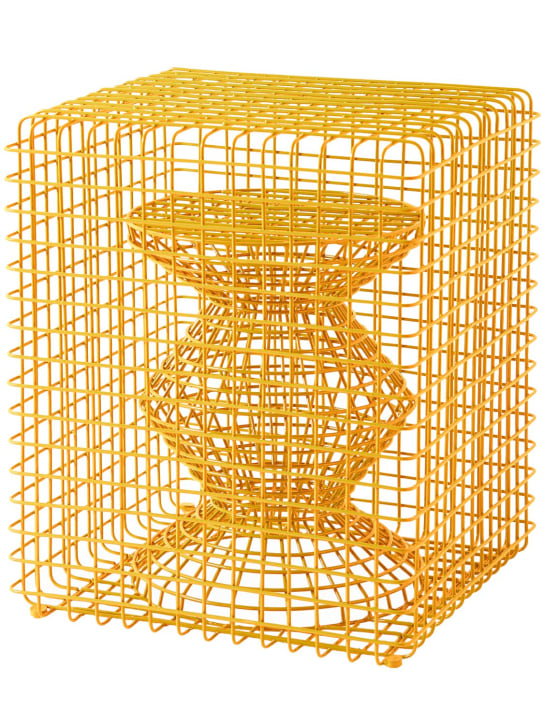 Polspotten: Zig Zag yellow wire stool - ecraft_1 | Luisa Via Roma