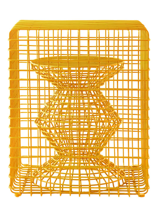 Polspotten: Zig Zag yellow wire stool - ecraft_0 | Luisa Via Roma