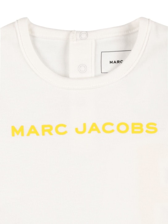 Marc Jacobs: T-shirt in jersey di cotone e shorts in felpa - Giallo - kids-boys_1 | Luisa Via Roma