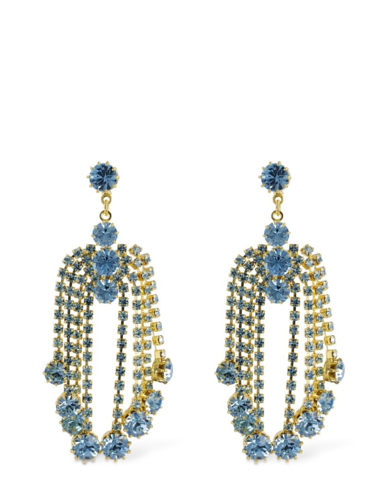 Magda Butrym: Crystal pendant earrings - Blue/Gold - women_0 | Luisa Via Roma