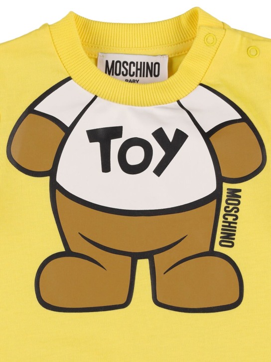 Moschino: Cotton jersey romper - Yellow - kids-boys_1 | Luisa Via Roma