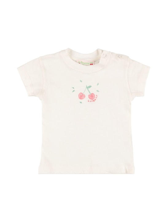 Bonpoint: Camiseta de algodón jersey - Blanco - kids-girls_0 | Luisa Via Roma