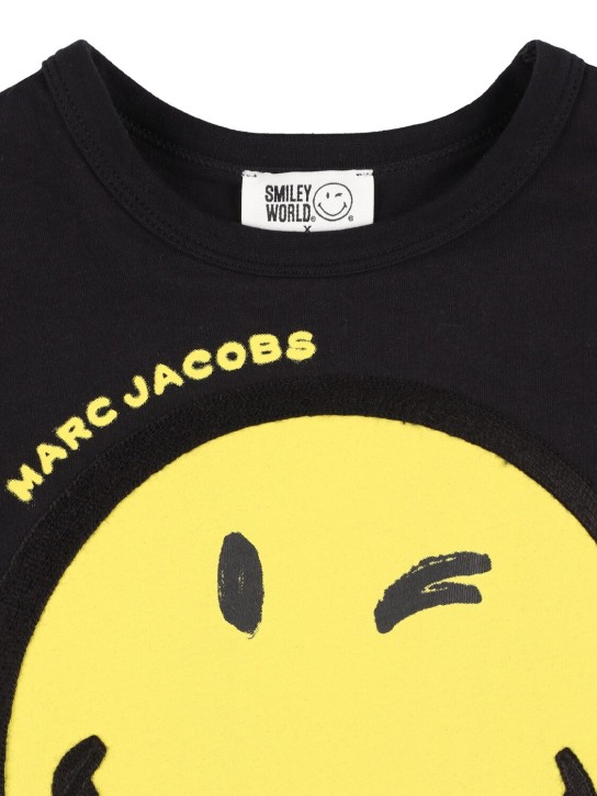 Marc Jacobs: 코튼 저지 크롭 티셔츠 - 블랙 - kids-girls_1 | Luisa Via Roma